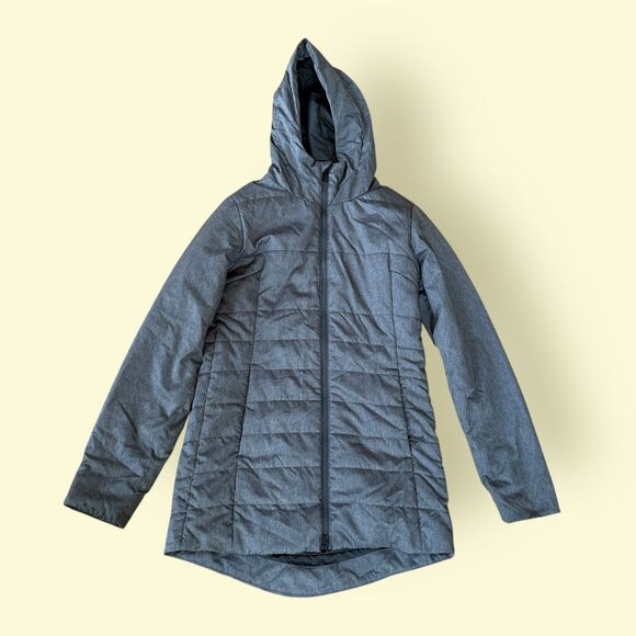 The North Face Jacket Womens Small Gray Heather Lined Mossbud Hooded Full Zip - Picture 1 of 10